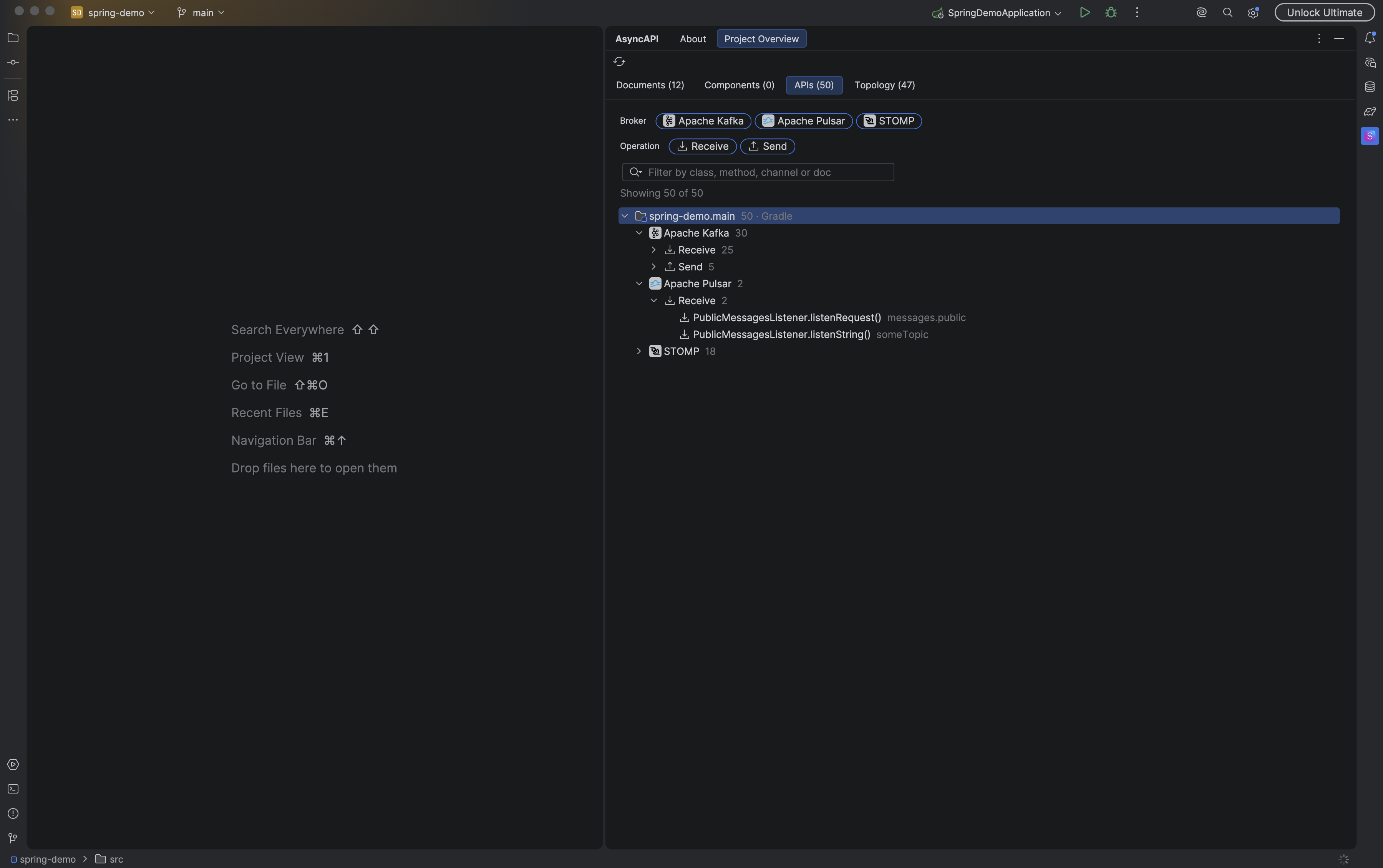 Project Overview - APIs tab